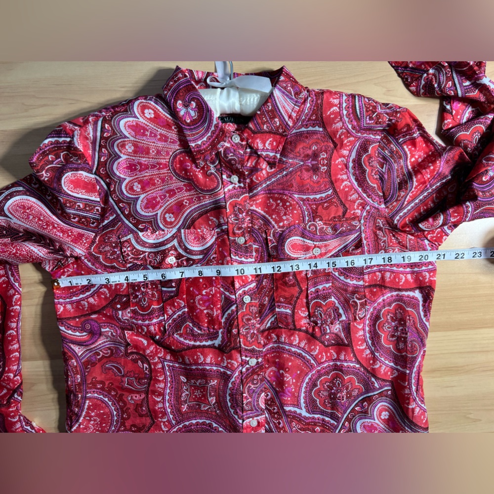 Lauren Ralph - Women’s Paisley-Print Shirt /Long Sleeve / Buttondown Blouse - Picture 11 of 11